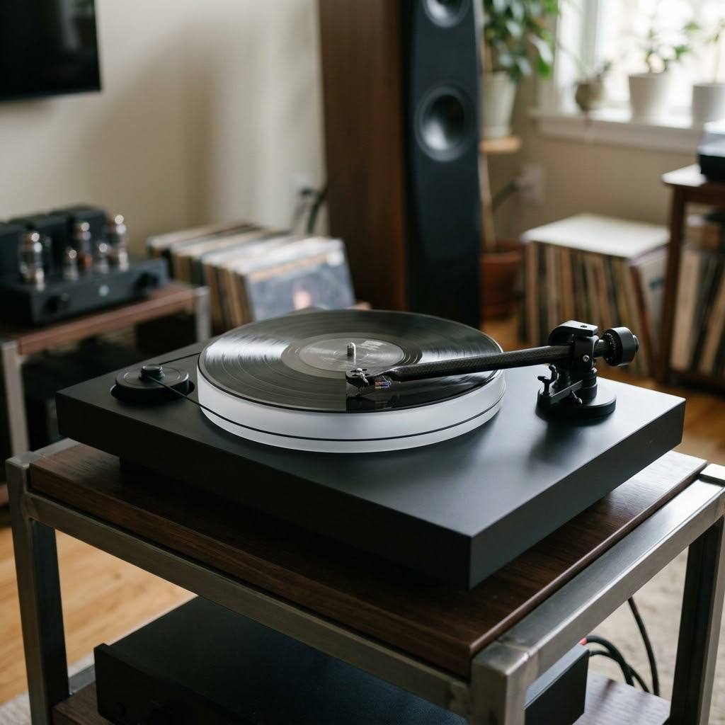 Audiophile Turntable with Carbon-Fibre Tonearm