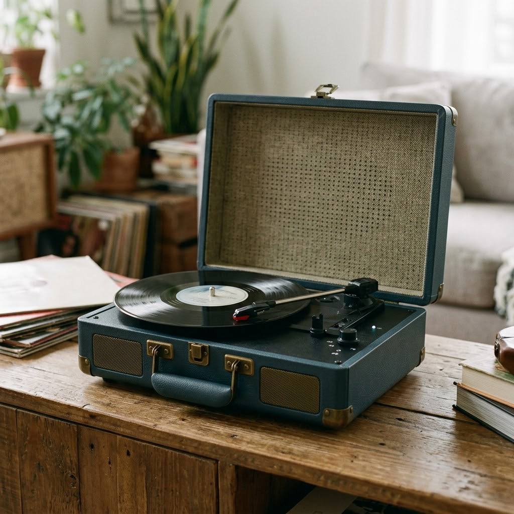 Retro All-in-One Suitcase Record Player